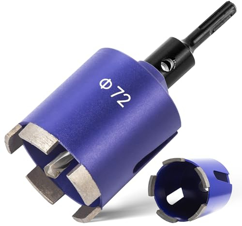 Diamant Dosensenker 72mm,Dosensenker Kernbohrkrone met M16 SDS Plus Adapter+Zentrierbohrer,Diamant Bohrkrone Dosen-Bohrer von Elektro-Unterputzdosen in Beton,Mauerwerk,Kalksandstein,Ytong