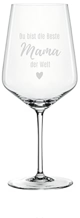 Copa de vino con texto Beste Mama der Welt Spiegelau Style Weinglas 630 ml con Gravur - Bonito regalo para tu mamá (mejor mamá V2)