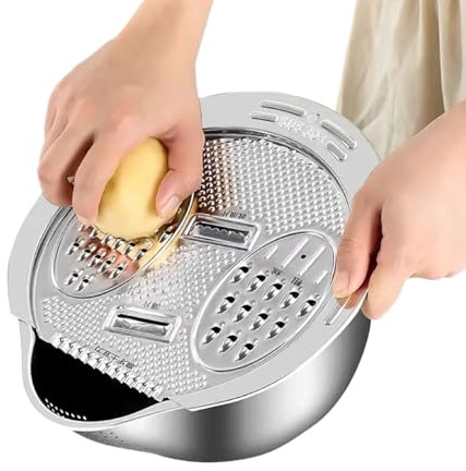 Nybhyjka Colador de Arroz | Colador inoxidable multifunción con pelador para limpieza, accesorio de cocina para preparación de sushi, pasta, ensaladas y verduras