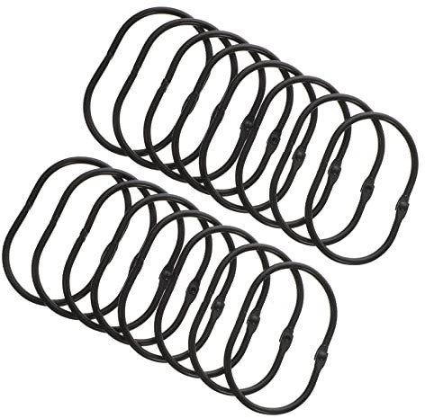 ULTECHNOVO 30Pezzi Tende da Doccia Metallo da Ganci Ovali Antiruggine per Doccia Facili da Scorrere e Compatibili con Colori e Tipi Tende