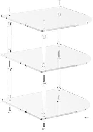 3-stöckiges Tellerregal – Eck-Küchenschrank-Organizer | transparenter Acrylplatten-Organizer für Schrankregal | Tellerregal Küchenschrank Organizer für Nachttisch Badezimmer Tisch Gefrierschrank