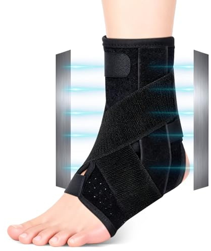 Moorstdel Sprunggelenkbandage, Verstellbare Knöchelbandage, Bandage Fußgelenk mit Hochleistungs-Aluminiumplatte, Fussbandagen Sprunggelenk, Fußgelenkbandage für Damen & Herren