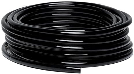 Tubo di irrigazione a goccia, tubo di irrigazione da 10/15/20 metri, ID 8 mm/OD 12 mm nero tubo di alimentazione per sistema di irrigazione da giardino