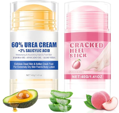 Ruichi Crème à l'Urée 60% Creme Pour les Pied, Creme Pieds Tres Secs et Abimes, Crème Pieds Réparatrice Hydratante Crevasse pour Les Pied-s a L'urée Très Sècs, Abîmés