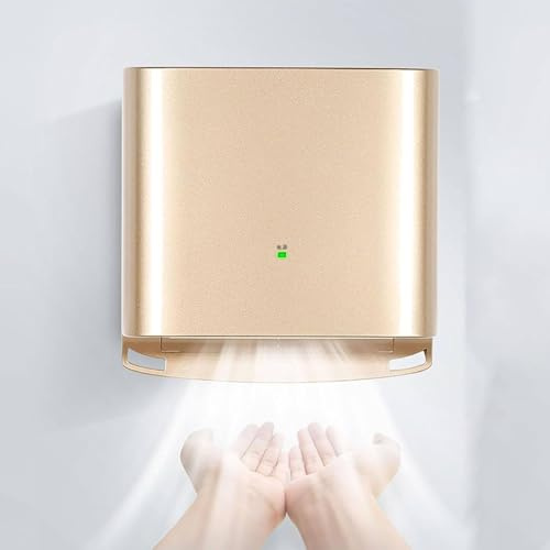 DOJBK Sèche-Mains Professionnel pour Salle De Bain, Sèche-Mains Mural 1250 W, Sèche-Mains Automatique Haute Vitesse, Air Chaud Et Froid Réglables, Séchage Rapide en 10 Secondes, pour La Maison