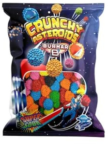 DUCAVAL | Golosinas Asteroides Crunchy Ácidas, Sabores Surtidos, 1kg, Chuches Ácidas, Golosinas de Frutas (Frutas mezcladas)