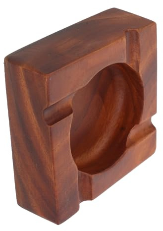 PERSELOSO Walnut Ashtray for Smokers Retro Design Deep Slots for Indoor and Outdoor Use Solid Wood Construction for Home Hotel Living