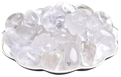 RNUMLIGH 200 g de Quartz Clair en Vrac, Pierres roulées, minerai de Quartz, Gravier, Cristaux de 1,5 à 3 cm
