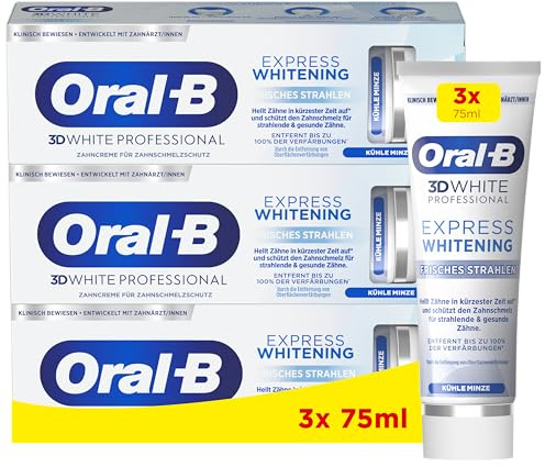 Oral-B 3D WHITE Professional Zahnpasta, EXPRESS WHITENING, 3x 75ml
