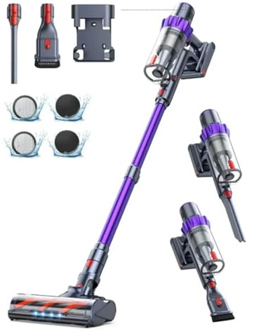 BUTUR VC70 Aspiradora sin Cable, 500W/48000Pa, Potente aspiradora inalámbrica con depósito de Polvo de 1.5L, batería extraíble, aspiradora de Mano para alfombras, Suelos Duros y pelos de Mascotas
