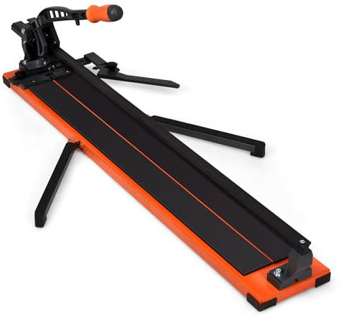 GYMAX Coupe-Carreaux Manuel pour Longeur 915mm-Épaisseur 14mm, Carrelette Professionnel avec Échelle, Angle de Coupe Réglable 0-60°, 2 Supports Latéraux, Poignée Ergonomique