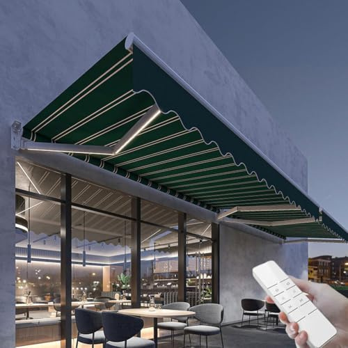 Tenda da sole elettrica retrattile di alta qualità con luci a LED, resistente, per cortile e patio, protezione UV, riparo per casa e lavoro