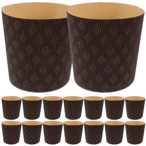 HINTRMENT 25 Piezas de Moldes para Cupcakes de Papel Resistente Grasa, Tamaño 4 Pulgadas, Color Café, Ideales para Hornear Panettone, Muffins y Pasteles en Repostería Casera y Profesional