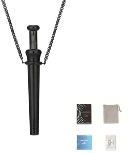 Scoop Necklace, Stash Necklace with Spoon, Retractable Necklaces Metal Refillable Design for Fragrance Oil Storage or Stress Relief as Everyday Fashion Accessory (black)