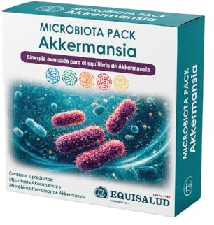Equisalud Pack Microbiota Akkermansia | Akkermansia muciniphila MucT® Pasteurizada + Precursor de Akkermansia con Arándano Rojo | Vitamina A | Programa Completo 30 Días | 90 Cápsulas