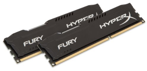 HyperX HX316C10FBK2/16 Fury Schwarz Arbeitsspeicher, DDR3, 16GB (Kit 2x8GB), 1600MHz, CL10, 240-pin UDIMM