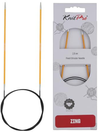 KnitPro K47152 Rundstricknadel, Metall, Gelb, 100cm / 2.25mm
