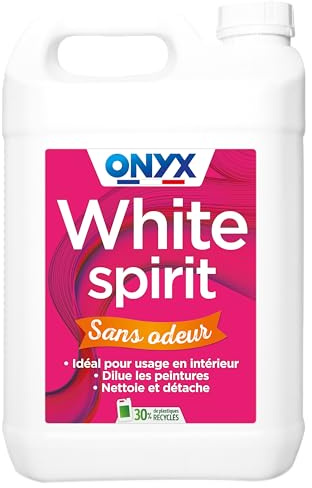 Onyx - White Spirit Sans Odeur - Solvant Diluant Peintures et Vernis - Produit Nettoyant Décapant Peinture - Fabrication Française - 5L