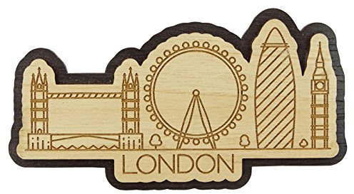 Printtoo Dekorative Geschenk Collectibles London City Souvenir Gravierte Holz Kuehlschrankmagnet