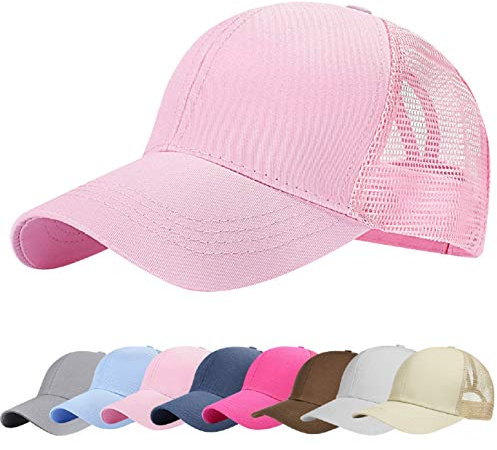 UMIPUBO Mesh Baseball Cap för kvinnor Basecap Outdoor Sport Mössa Casual Baseballkeps Nettokeps Låsshalm Baseballkeps, ROSA, one size