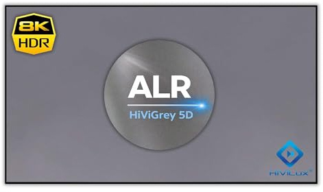 HiViLux® Ultra Thin Zero ALR RahmenLeinwand Rahmenlos Hochkontrast Grau Tuch: HiViGrey Cinema 5D/HDR Gain 1,35/Randlos/Not for UST (16:9 92Zoll Bild:203x114cm)