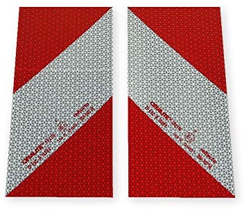 reflecto Selbstklebende Kfz-Warnmarkierung Zuschnitte, 2X 141mm x 282mm | hergestellt aus Orafol ORALITE 5921M Reflexfolie - gemäß DIN 30710