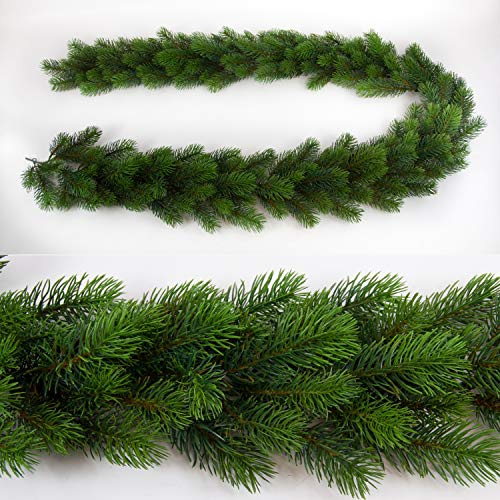 Seidenblumen Roß Künstliche Tannengirlande Premium aus Kunststoff 190cm -168 Tips- Kunsttanne Kunststoff Spritzguss 100% PE
