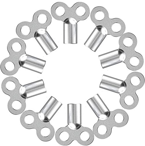 THETAG Entlüftungsschlüssel, 10 x Heizkörper Entlüftungsschlüssel- alle Heizkörper | Robust | 5mm | Zinklegierung | Schlüssel zum Entlüften | Lüften aller Heizungen möglich | radiator key