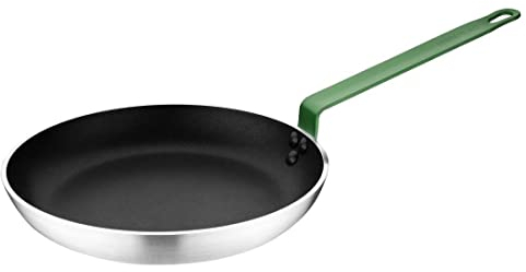 Hygiplas Poêle à Frire Aluminium Antiadhésive Teflon Platinum Plus Poignée Verte - 280x45mm