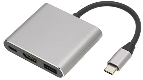 Luqeeg USB C Hub, USB C to USB Hub 3 Ports, Type C to USB Adapter with 4K HDMI Output, USB 3.0 Port, 60W Power Delivery Charging Port, Compatible for USB C Laptops and More Type C Devices