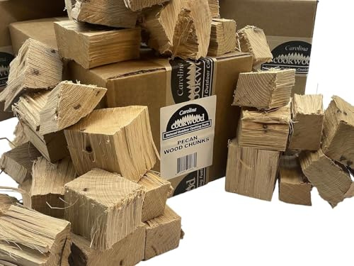 Smoking Wood Chunks, All-Natural Pecan Hardwood Pieces for Grills & Smokers, Add Rich Smoke Flavor to Pork, Beef, Chicken & Fish, USA Made, Sustainably Milled, 800 Cubic Inches