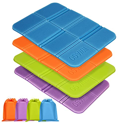 Wishstar Faltbares Sitzkissen Outdoor, 4 Stück Thermal Sitzunterlage, Sitzkissen Wandern Wasserdicht Sitzmatte Spielplatz Matte Kinder für Garten Hiking Camping Picknick Wander… (4-Farben)