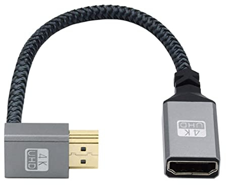 chenyang Cable HDMI 1.4, HDMI tipo a macho a hembra, conector de cable de extensión de 90 grados en ángulo