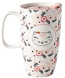 Tazzine Caffè Tazza da Caffè Tazza di Tè Set Tazze Da Caffè Di Grandi Dimensioni Con Coperchio Tazza In Ceramica Per Microonde Con Manico Tazza Per Bevande Multifunzionale Tazzine di Caffe Tazze da Ca