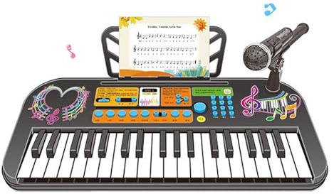 Tragbare Tastatur für Kinder Multifunktionsinstrument Pädagogische Unterhaltung Aufnahme- und Wiedergabefunktion Lautstärkeregelung (37 Tasten, 2 Modi)