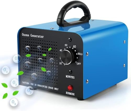 TOOSOAR Ozongenerator 60000mg/Std, Ozongenerator auto, Industrieller O3 Ozonizzatore mit 60min Timer, Reinigen Gerüche/Verschmutzung, für Zimmer, Rauch, Autos und Haustiere