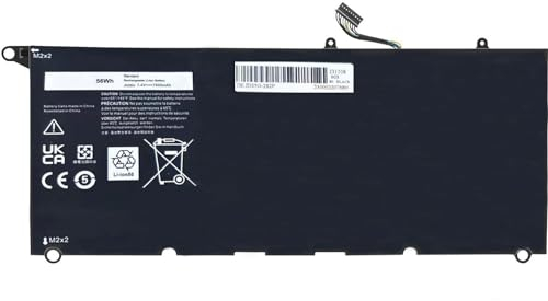 FESTAS 56Wh 90V7W JD25G RWT1R 0N7T6 Laptop Ersatz Akku für Dell XPS 13 9350 9343 13D-9343-1808T 13D-9343-350 13D-9343-3708 13-9350-D1708 P54G P54G001 P54G002 5K9CP 0DRRP DIN02 JHXPYY Notebook Battery