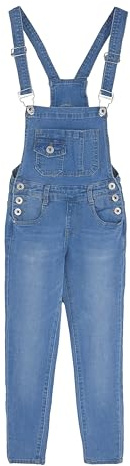 TMK Salopette en Jeans pour Filles Costume en Denim Vêtements de Travail en Jeans Déchiré Casual pour Enfants Et Filles cod.7040, Code 7047, 14 ans