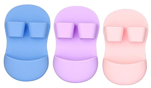 DOITOOL 3pezzi Spazzola Silicone Per Pulizia Viso Da Esfoliatori Per Punti Neri Massaggio Delicato e Rimozione Make-up Colori Pastello