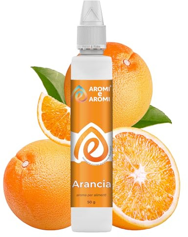 AROMI E AROMI | Aroma Arancia - Aroma Alimentare in Gocce per Dolci da Forno, Torte, Yogurt, Gelato, Acqua e Liquori | Prodotto 100% Italiano (50ml)