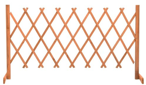ARKEM Traliccio da Giardino Arancione 150x80 cm Massello di Abete,Traliccio Estensibile,Grigliato Reticolato In Legno Naturale Per Sostegno A Muro Di Fiori Piante Rampicanti Per Balcone Giardino Terra