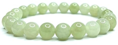 Felicidade Bracelet en Jade Clair - Perles de 8 mm - Bijou Élégant et Apaisant en Pierre Semi-Précieuse