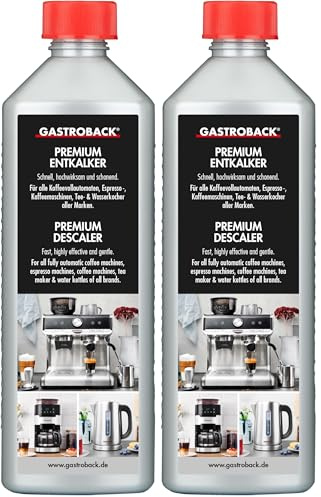 Gastroback 98175 Premium-Entkalker, 500 ml, für hochwertige Kaffee-und Espressomaschinen, Wasserkocher und Küchengeräte ohne säureempfindliche Oberfläche, Kunststoff (Packung mit 2)
