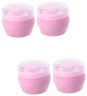 Baluue 4 Sätze Babypuder Halter leerer Körperpuderbehälter Talk einziehbar Mini-Make-up geschenkset geschenksets für babys Plüsch-Puderquaste Flaum Puderquaste PP-Kunststoff Rosa