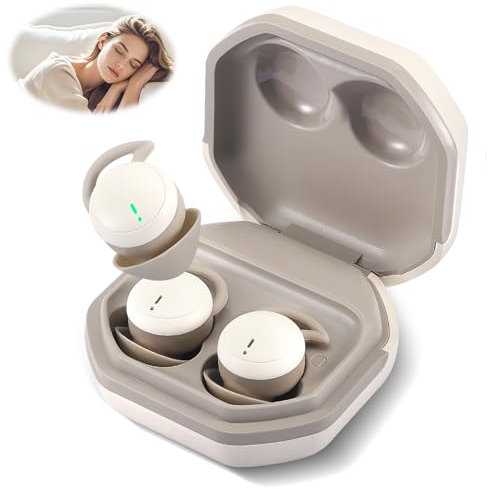 QCXWCJWD Auriculares de sueño Bluetooth 5.3 Silicona Líquida, Mini Intra-Ear para Dormir Laterales (blanco)