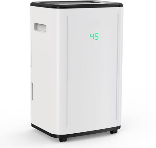 30L/Day Dehumidifier for Home, Energy-Efficient Smart Dehumidifiers with 6L Tank, Digital Humidity Display, Drainage Hose for Damp & Condensation, Perfect for Large Rooms, Bathrooms, Laundry Drying