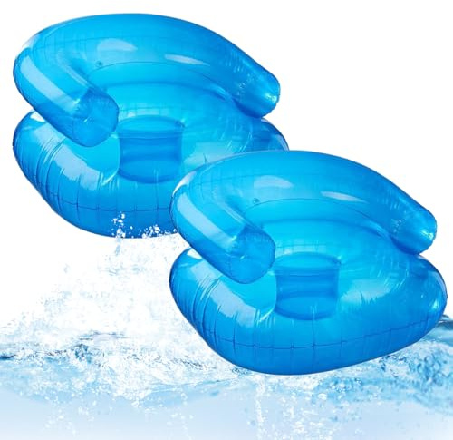 Lot de 2 chaises gonflables pour Enfants 27, 5 x 27, 5 x 17, 2 Pouces, canapé Gonflable à Paillettes Bleues pour garçons et Filles, capacité de Charge 90 kg, canapé Gonflable Portable pour Camping, p
