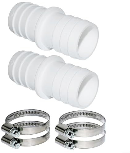 UTTASU Robustes 38 mm Poolschlauch-Adapter-Set mit Klemmen für Sandfilter, Tauchpumpen, Staubsauger, Gartengeräte (2 + 4)