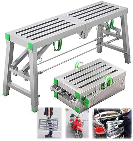 Adjustable Folding Scaffolding 400kg Load Capacity Lightweight & Versatile Work Platform for Scaffold Tower Bench and Stool Ideal for Multipurpose Use