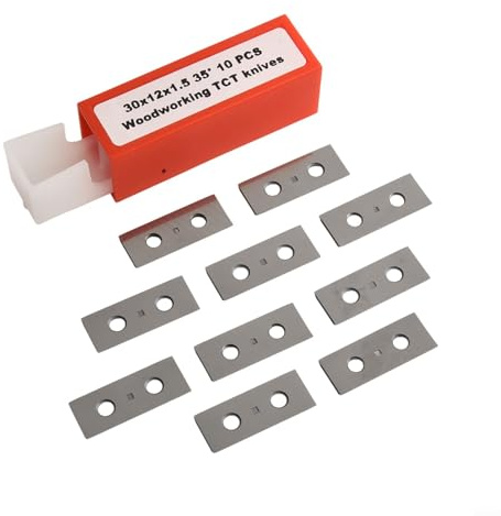 Confezione da 10 frese quadrate in carburo, 30 x 12 x 1,5 mm, 35°, per tornio di legno, inserti in metallo duro indicizzabili, lame reversibili a 2 taglienti